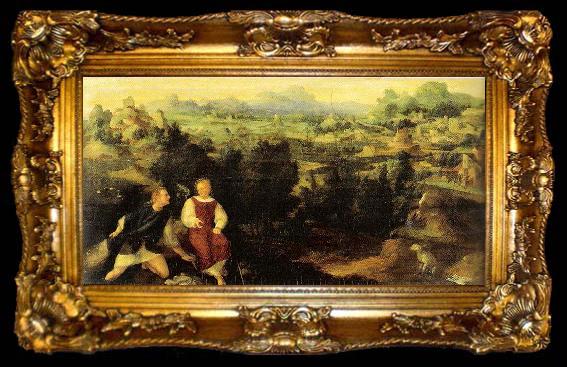 framed  Jan van Scorel Landschaft mit Tobias und dem Engel, ta009-2